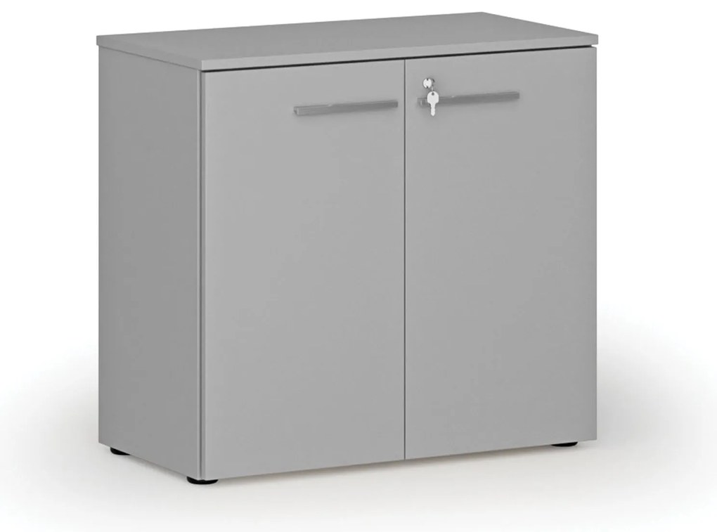 Szafa biurowa z drzwiami PRIMO GRAY, 800 x 420 x 740 mm, szary