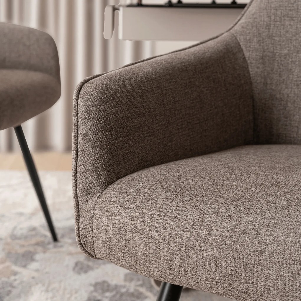 Krzesło Tapicerowane do Salonu PALMA Cappuccino Nowoczesne