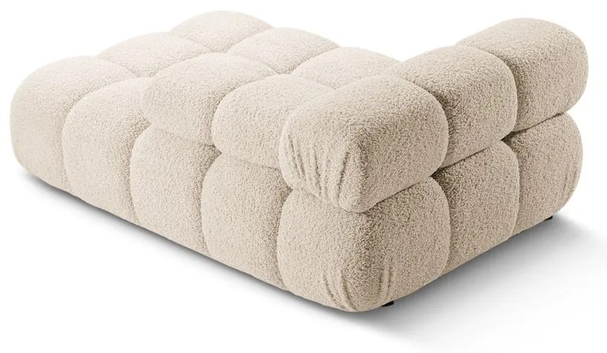 Beżowy moduł sofy z materiału bouclé (prawostronny) Bellis – Micadoni Home