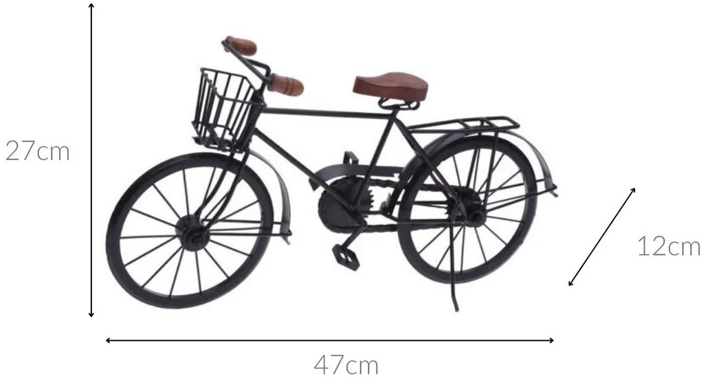 Rower retro dekoracja, 47 x 12 x 27 cm