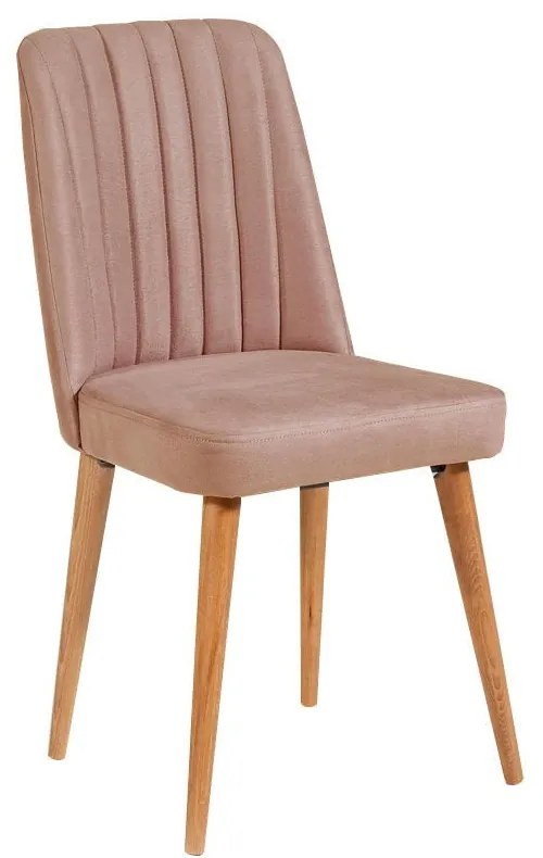 Jasnoróżowe aksamitne krzesło Stormi Sandalye – Kalune Design