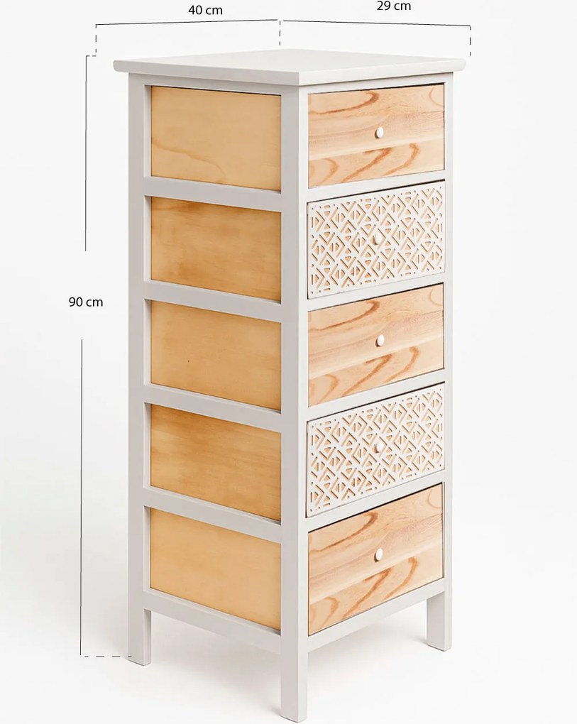 Szeroka komoda Solany z 5 szufladami