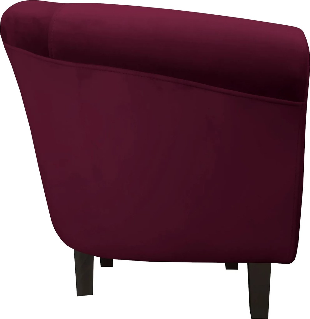 Fotel Milo tkanina Welur wygodny fotel tapicerowany do salonu i sypialni : Kolor nogi - Venge, Kolor tkaniny - VELVET - MG02, Wysokość nogi - 15 cm
