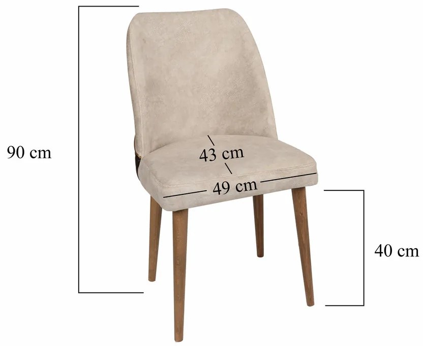Zestaw krzeseł do jadalni Nova Cream and Walnut, 2szt., 2 szt.