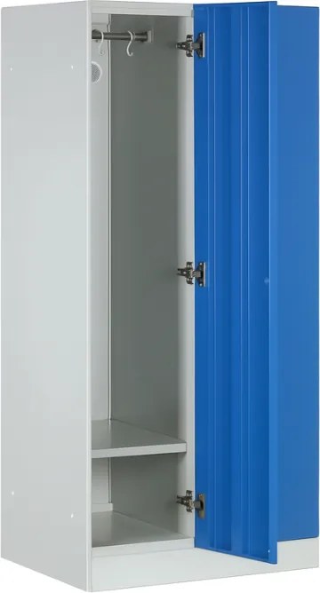Szafka ubraniowa S1 obniżona, 2-drzwiowa, 1500 x 600 x 500 mm, zamek obrotowy, drzwi ciemnoszare