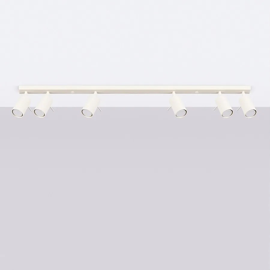 Lampa sufitowa nowoczesny Briix, stal - 6 źródło światła 4000K - L.117 x H.17 cm - beżowy