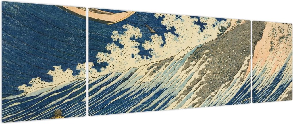 Obraz - Katsushika Hokusai, Fishing Boats at Choshi in Shimosa (Soshu Choshi) , reprodukcje (170x50 cm)