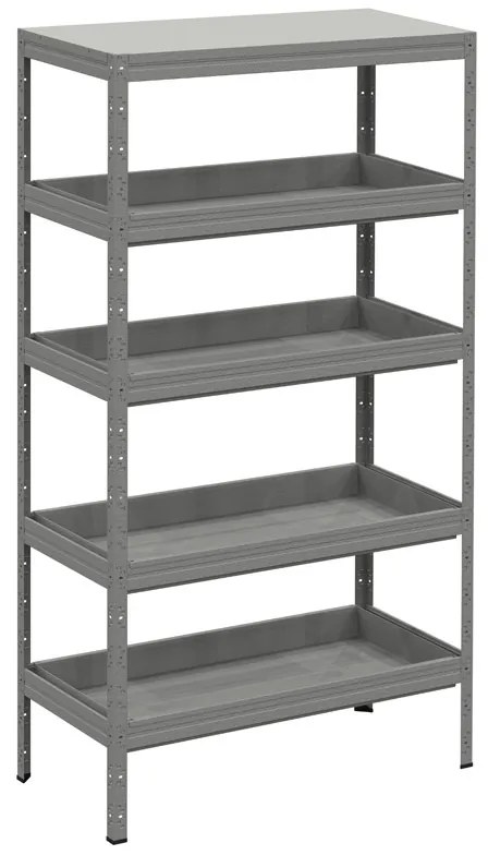 Regał na chemikalia z półkami wannowymi, 2000 x 1000 x 500 mm