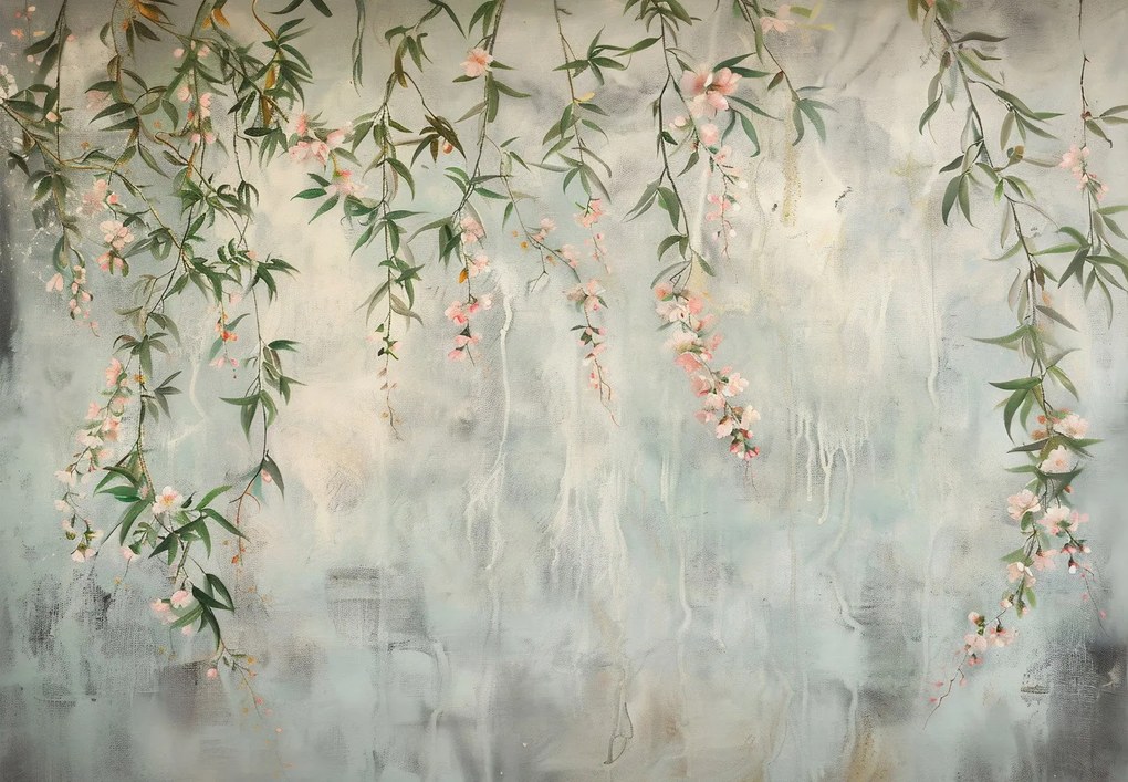 Fototapeta - Ściana z kwiatami (196x136 cm)