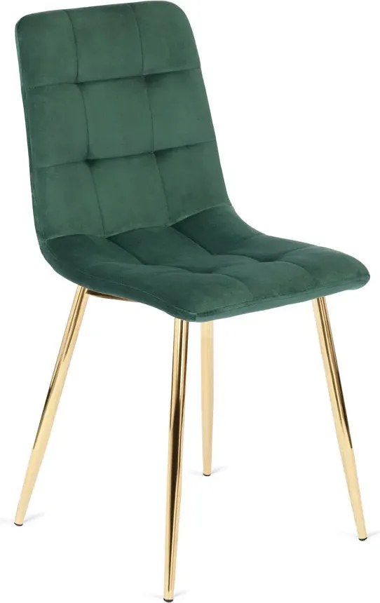 Zielone welurowe eleganckie krzesło w stylu glamour N0-Z73