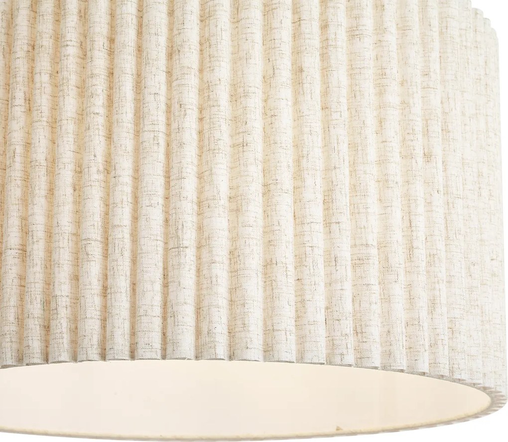 Lampa wisząca Japandi beżowa z lnianym abażurem 50 cm - Fedde