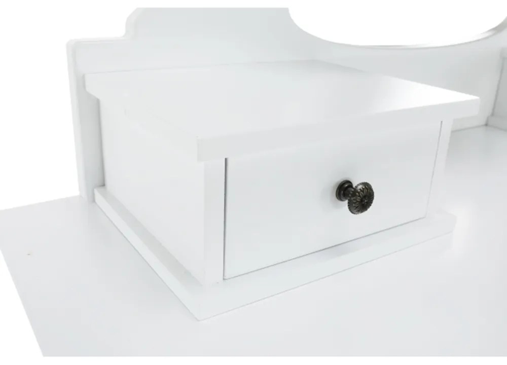 Ozdobny stolik ze stołkiem LINET NEW, biały