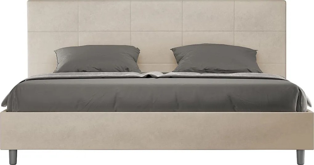 Łóżko bez stelaża tapicerowane 180x190 microfibra piaskowy Mika