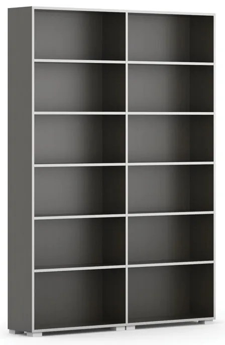 Biblioteka SILVER LINE, 2 kolumny, 2230 x 1600 x 400 mm, wenge