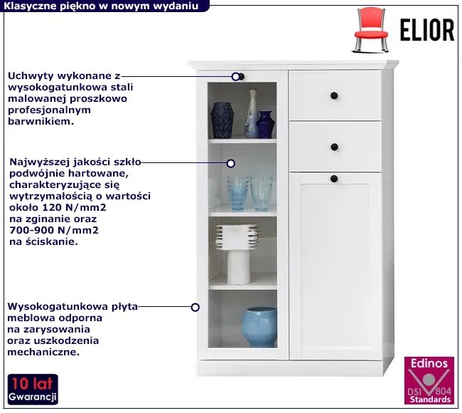 Biała minimalistyczna witryna G9-G65