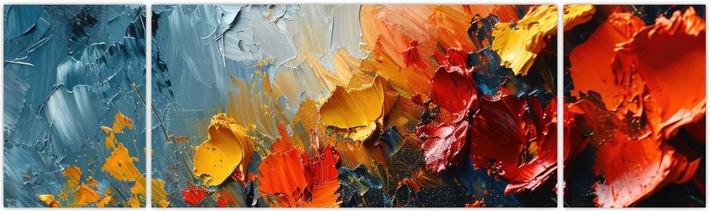 Obraz - Abstrakcyjny obraz kwiatów III. (170x50 cm)