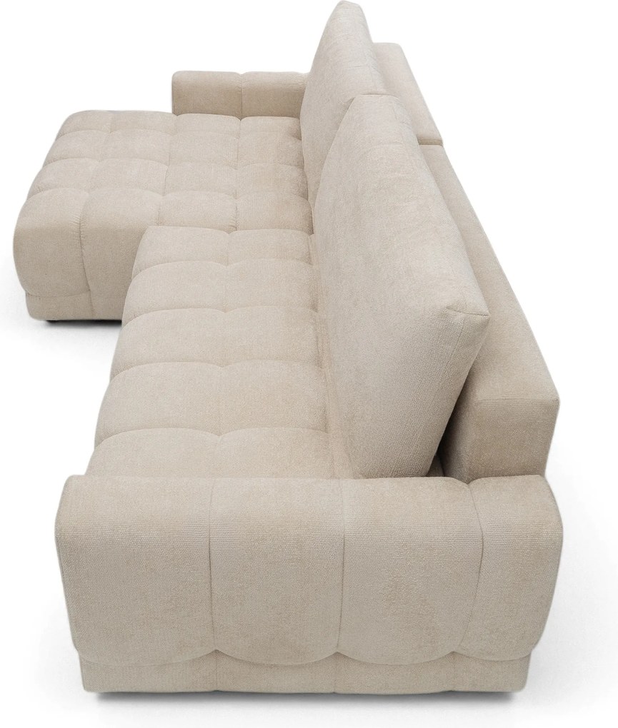 Narożnik Sorenio z funkcją spania lewostronny - beżowa plecionka Murano 833