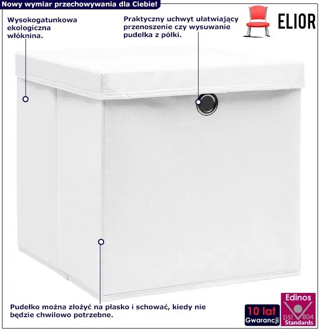 Zestaw 4 białych składanych pudełek A4-C60