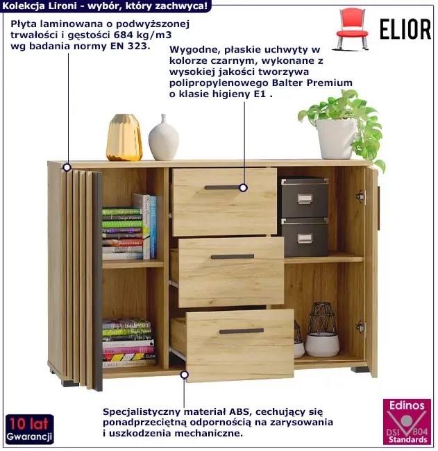 Komoda z lamelami 120 cm - Igiz 5X
