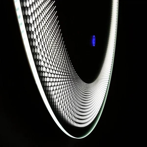 Lustro okrągłe z ramą podświetlaną LED "Eclisse" z aluminium cm 60x60