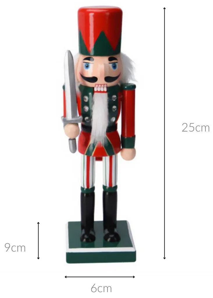 Dziadek do orzechów, figurka z drewna sosnowego, 25 cm