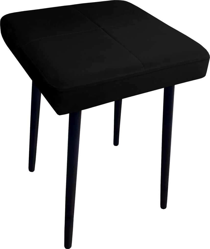 Taboret MAX tkanina Welur stelaż metalowy STOŁEK LOFT : Kolor nogi - Czarna stożek, Kolor tkaniny - VELVET - MG19, Typ tkaniny - Velvet