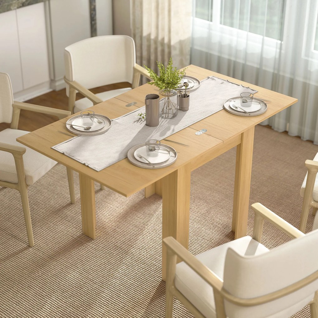 HOMCOM Stół rozkładany 70/140 x 80 cm Nowoczesny stół jadalniany dla 4–6 osób Oszczędzający miejsce do kuchni i jadalni | Aosom PL