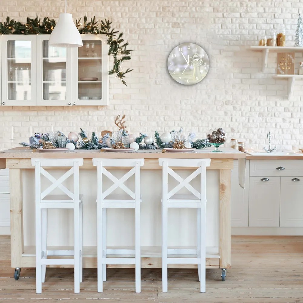 Zegar ścienny Świeta Szklany Aniołek Ozdoba