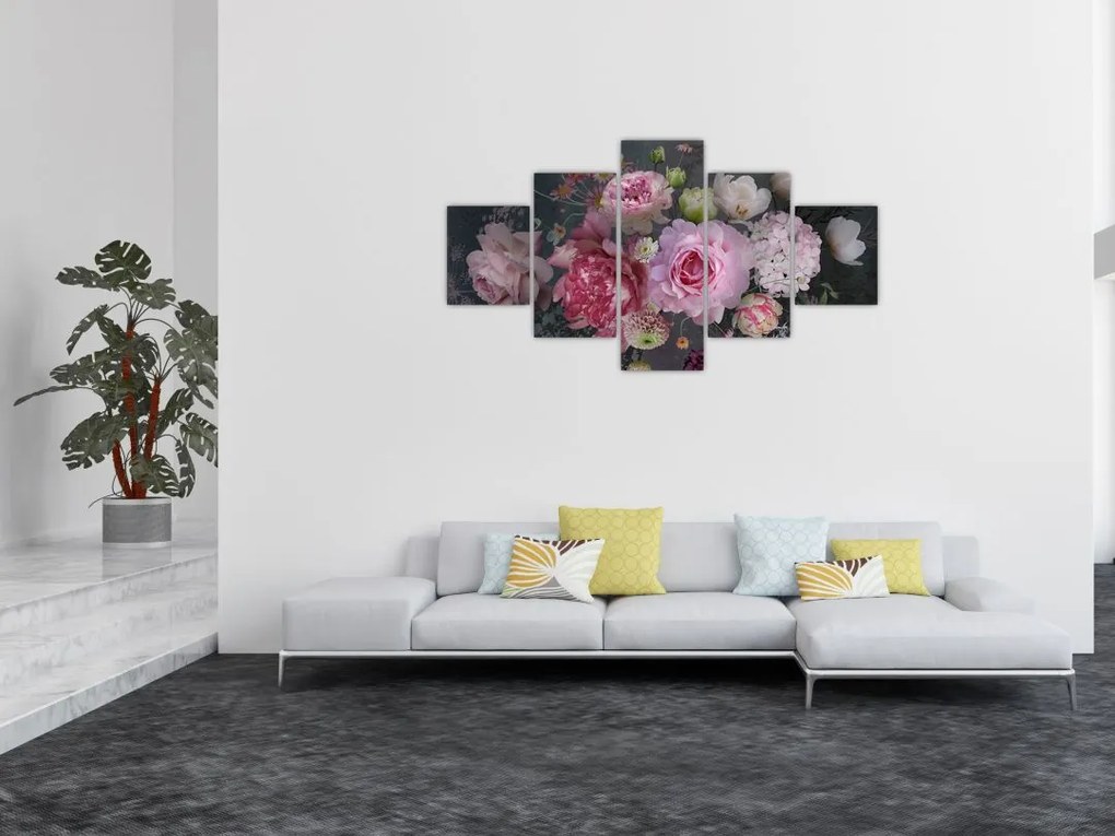 Obraz - Kwiaty ogrodowe (125x70 cm)