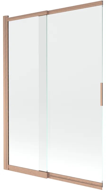 Mexen Fox parawan nawannowy 2-skrzydłowy przesuwny 120 x 150 cm, transparent, miedź szczotkowana - 891-120-002-65-00
