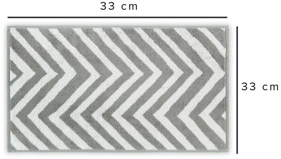 Biało-szary bawełniany ręcznik 33x33 cm Chevron – Foutastic