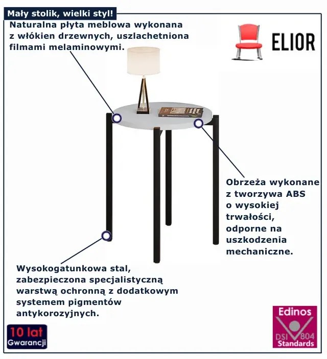 Biały okrągły stolik kawowy  G6-L13