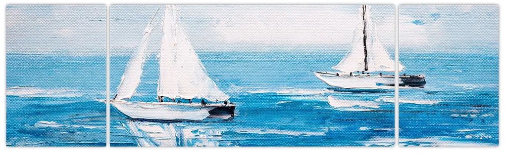 Obraz - Obraz jachtów na morzu (170x50 cm)