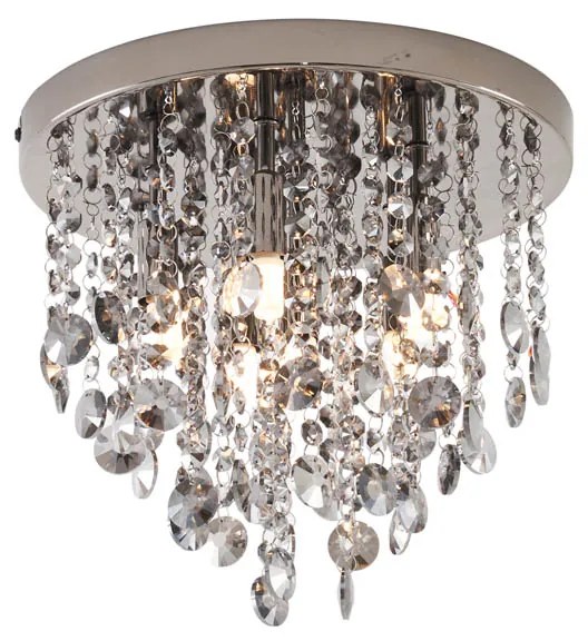 Klasyczna lampa sufitowa czarna z dymionym szkłem - Medusa