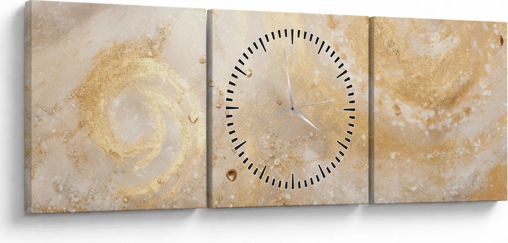 Obraz - Wzorzysta tekstura (z zegarem) (90x30 cm)