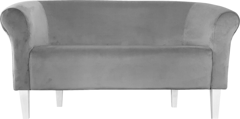 Sofa Milo tkanina Welur wygodna sofa tapicerowana do salonu i poczekalni : Kolor nogi - Biała, Kolor tkaniny - VELVET - MG17, Typ tkaniny - Velvet, Wysokość nogi - 20 cm