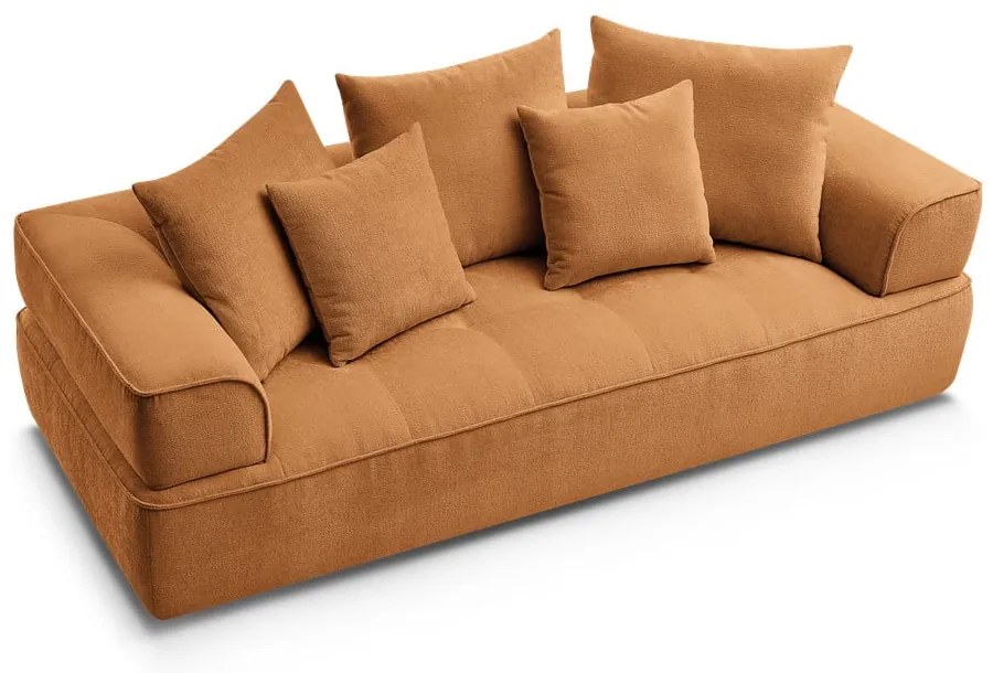Musztardowa sofa z tkaniny szenilowej 237 cm Whesley – Bobochic Paris