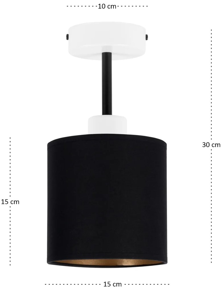Lampa sufitowa biała jednopunktowy spot z czarnym abażurem C-1010WE-SC