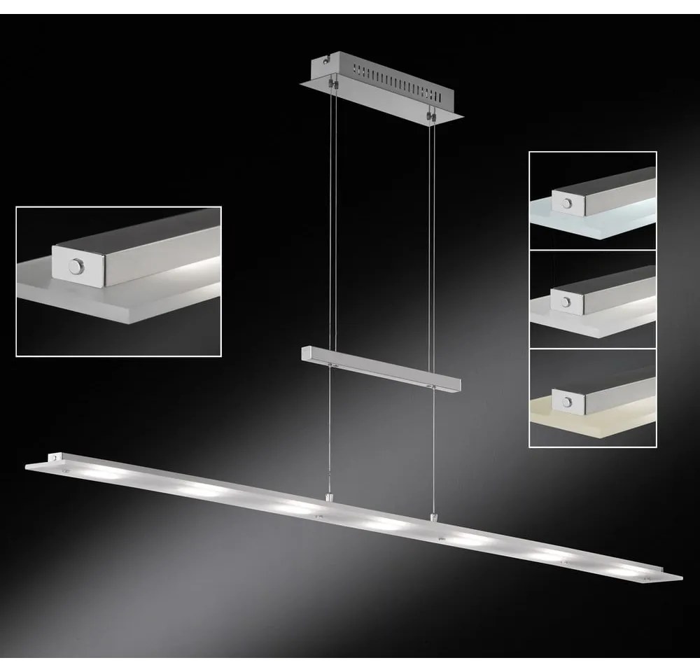 Metalowa lampa wisząca LED ze ściemniaczem w kolorze srebra Largo – Fischer & Honsel