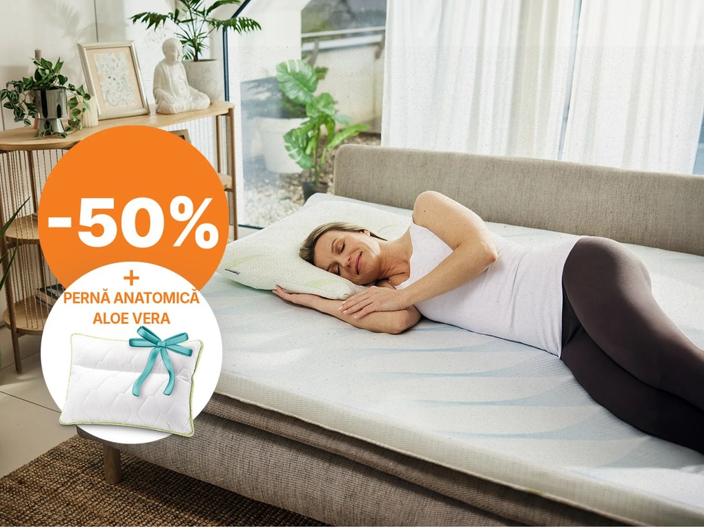 Materac nawierzchniowy Aloe Vera Vitalis 2w1 5cm 70x190 cm