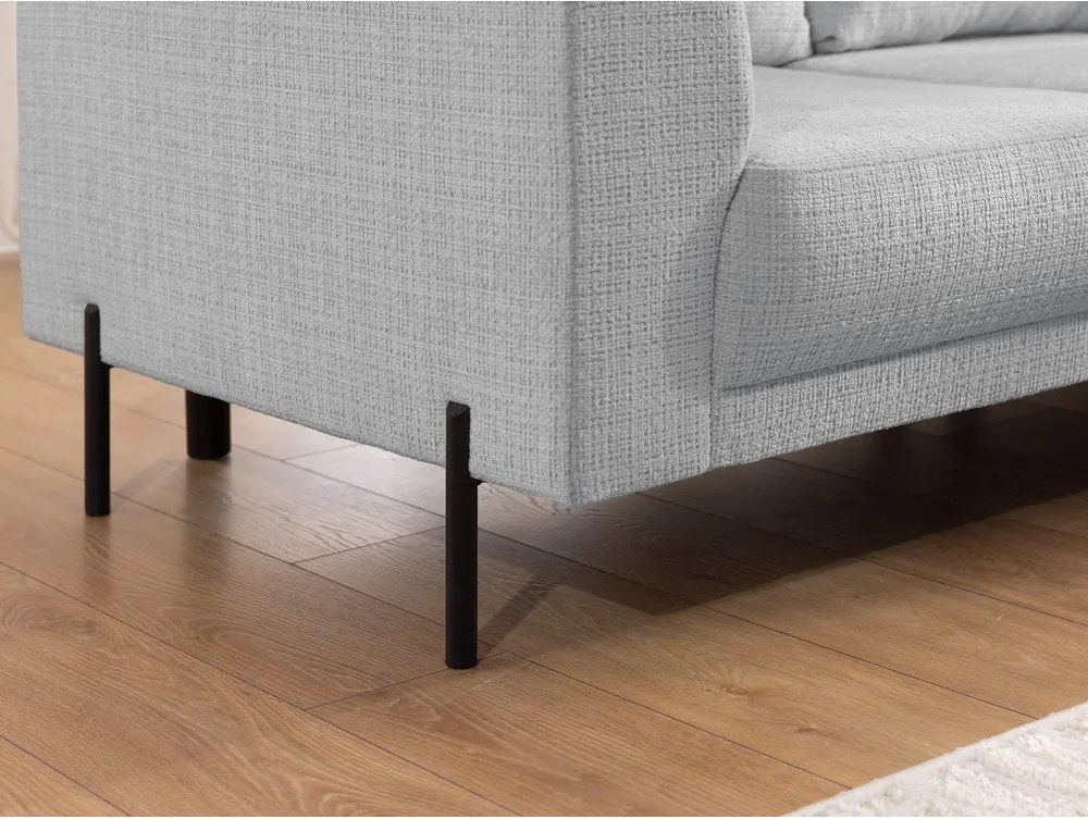 Jasnoszary narożnik z tkaniny szenilowej (prawostronny/w kształcie litery L) Mauris – Ropez