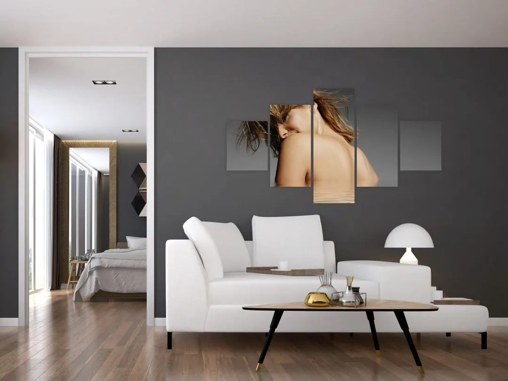Obraz kąpiącej się kobiety (125x70 cm)