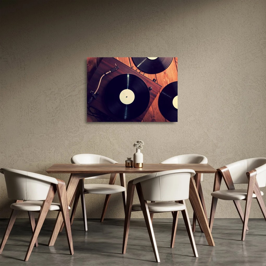 Obraz na szkle płyt gramofonowych (70x50 cm)