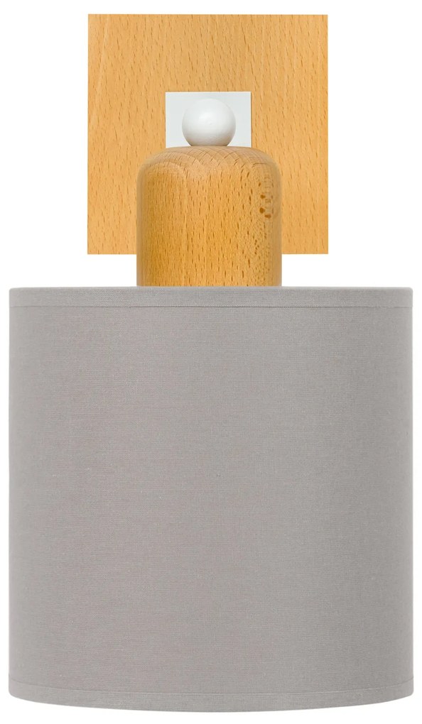 Szary kinkiet LED CL-WD-WE10x10BU-GR jednopunktowy z litego drewna