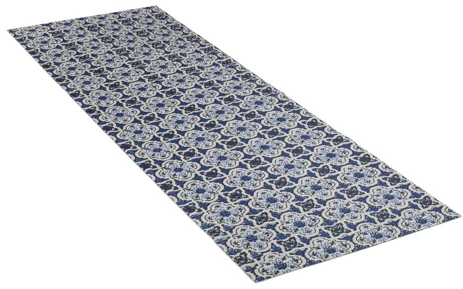 Biało-niebieski plastikowy dywanik łazienkowy 65x200 cm Murcia – Wenko