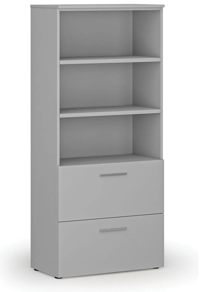Szafa z szufladami na teczki zawieszkowe PRIMO GRAY, 800 x 420 x 1781 mm, szary