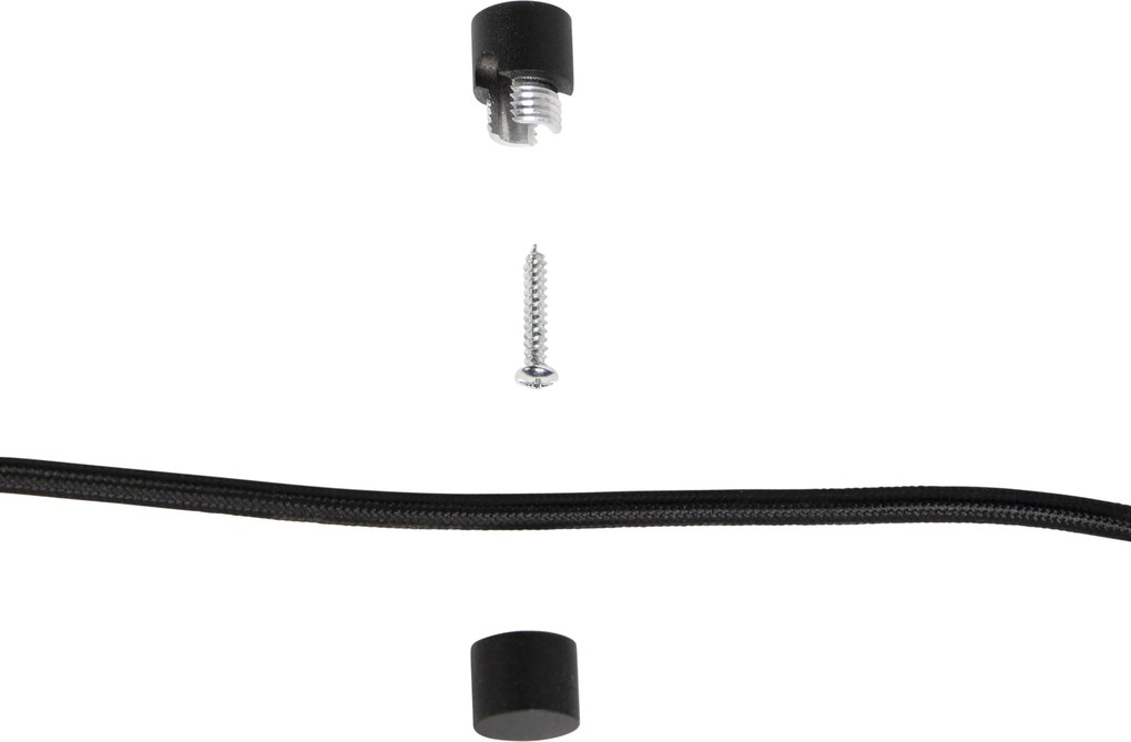 Lampa wisząca czarna z wtyczką i brązowym kloszem z białym wnętrzem 31,5 cm - Cavalux