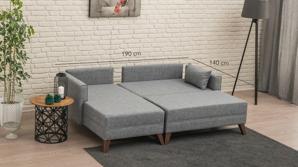 Sofa narożna Bella Narożnik Lewy 2 Szary