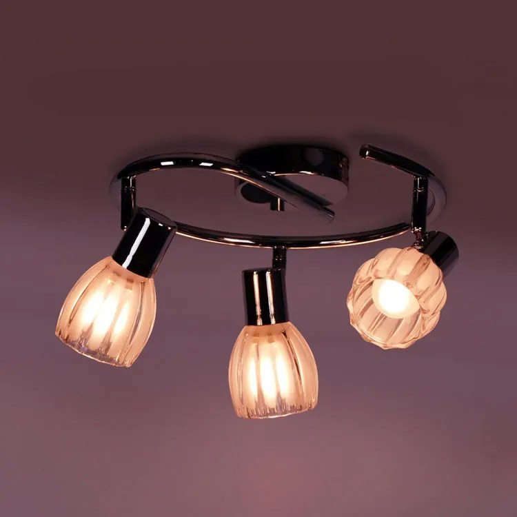 Lampa sufitowa z 3 ruchomymi szklanymi kloszami - A762 F1-A70