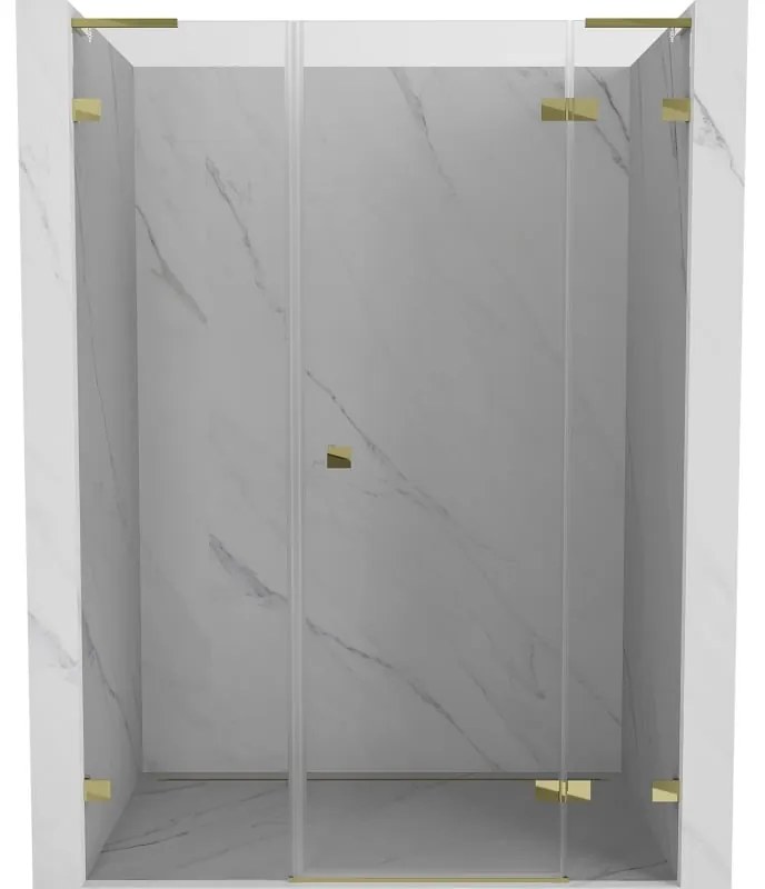 Mexen Lunar L drzwi prysznicowe uchylne prawe 125 cm, transparent, złote - 834SL-125-050-50-00-P
